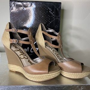 NWT Sam Edelman Open Toe Platform Wedge Espadrille